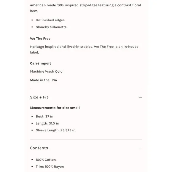 NWOT Free People 90s Grunge Striped Long Slv Thumbholes Floral Dress Y2K Skater - Picture 16 of 16